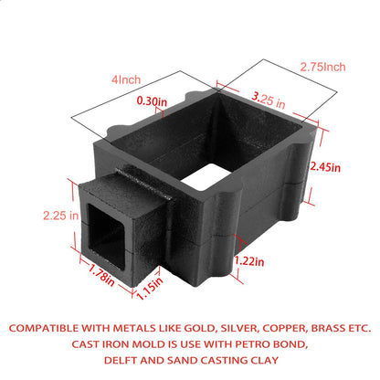 Jeweltech Sand Casting Set with 1Kg Petrobond Quick Cast Sand Casting Clay Jewelry Metal Casting Making Tool Pagda and Cast Iron Mold Flask Frame Melt Pour Metals