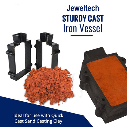 Jeweltech Sand Casting Set with 1Kg Petrobond Quick Cast Sand Casting Clay Jewelry Metal Casting Making Tool Pagda and Cast Iron Mold Flask Frame Melt Pour Metals