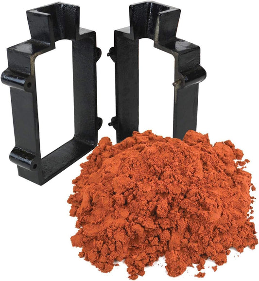 Jeweltech cast iron molding frame with red petrobond casting sand – used for metal jewelry mold makin