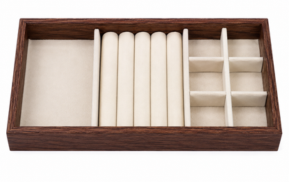 Jeweltech Heritage Solid Wooden Jewellery Display Tray Set of 5 – Premium Ring, Earring & Accessory Organizer Collection