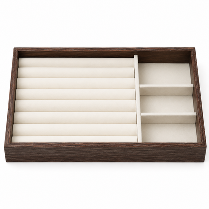 Jeweltech Heritage Solid Wooden Jewellery Display Tray Set of 5 – Premium Ring, Earring & Accessory Organizer Collection