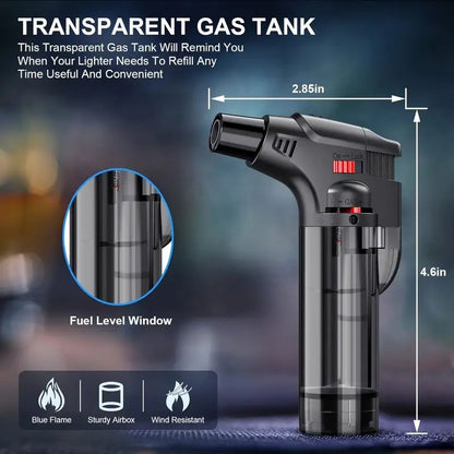 Adjustable Flame Blow Torch with Transparent Gas Tank