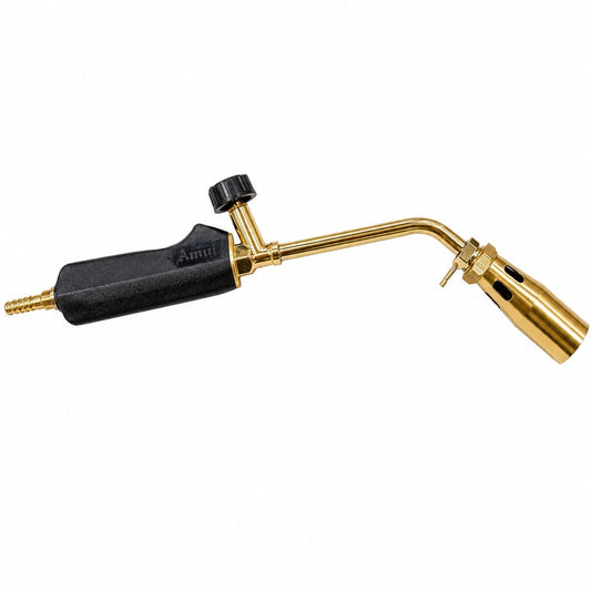 JEWELTECH 30cm Long Nozzle LPG Torch Gun 4 No. Brass Burner with Flat Handle for Jewellery Heating, Gold & Silver Melting, Soldering & Metal Work