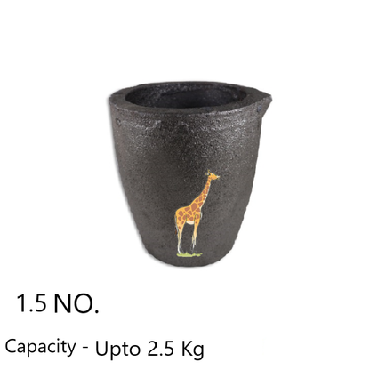 Jirraf graphite crucible 1.5 No. capacity up to 2.5kg for melting gold, silver, brass in gas and coal furnace