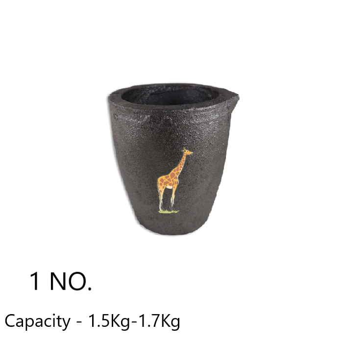 Jirraf graphite crucible 1 No. capacity 1.5kg to 1.7kg for melting gold, silver, brass metals in gas and coal furnace
