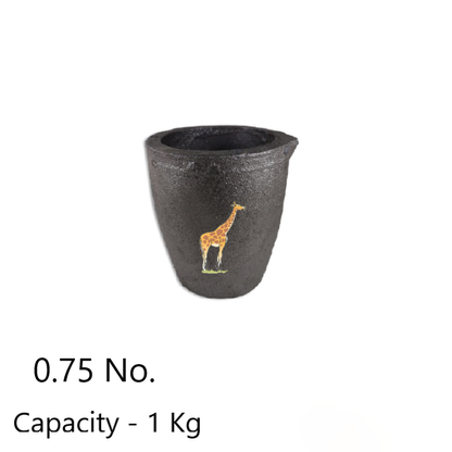 Jirraf graphite crucible 0.75 No. capacity 1kg for gold, silver, and brass melting in coal and gas furnace jewelry casting