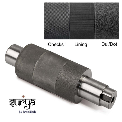 Surya 3" Rolling Machine Roller for checks, Lining & Dul Design – Gold & Silver Sheet Designing Tool Patti Design Machine