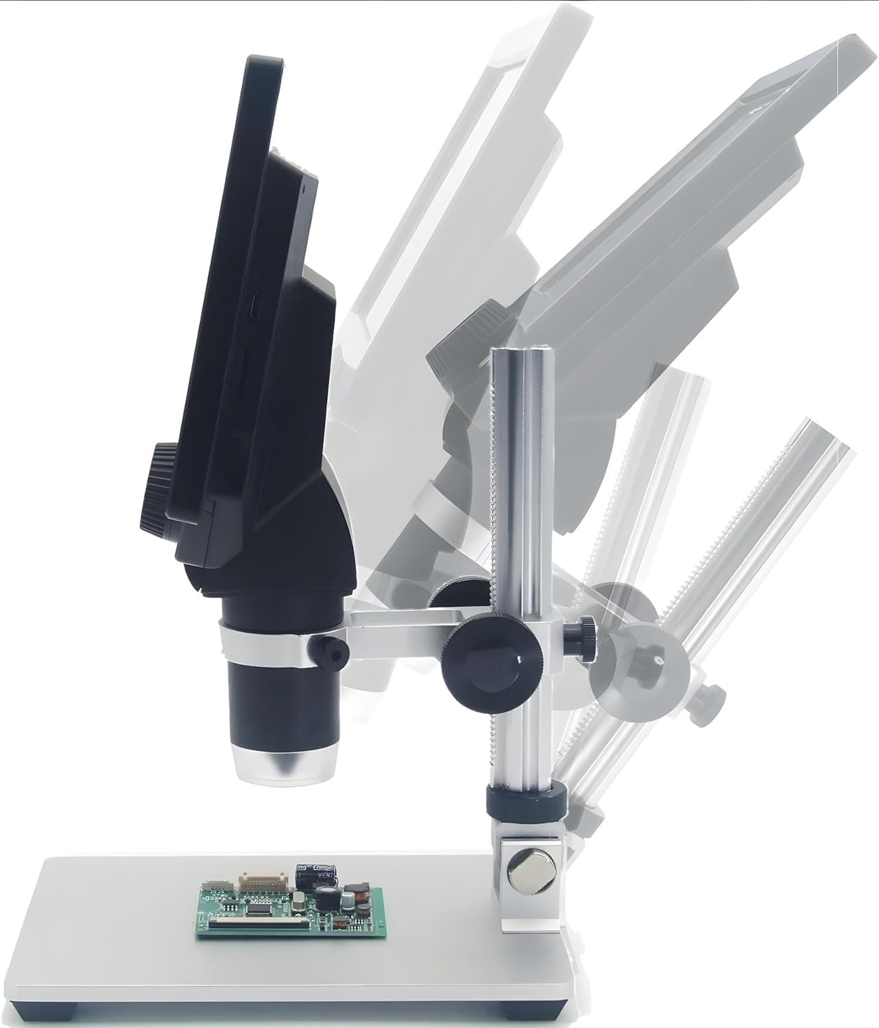 Jeweltech Digital Microscope 1-1200X Magnification with 7 Inch LCD Screen & 12MP Camera | 1080P HD Electronic Microscope for PCB Inspection, Soldering, Coins, Jewellery & Biological Observation