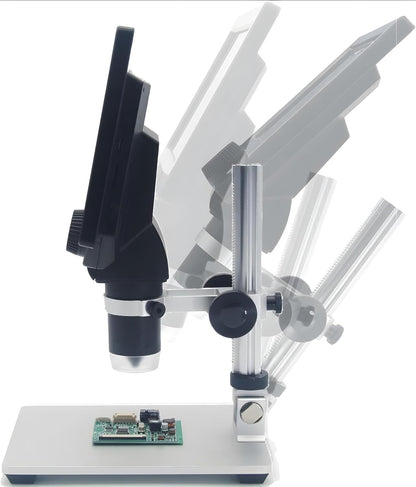 Jeweltech Digital Microscope 1-1200X Magnification with 7 Inch LCD Screen & 12MP Camera | 1080P HD Electronic Microscope for PCB Inspection, Soldering, Coins, Jewellery & Biological Observation