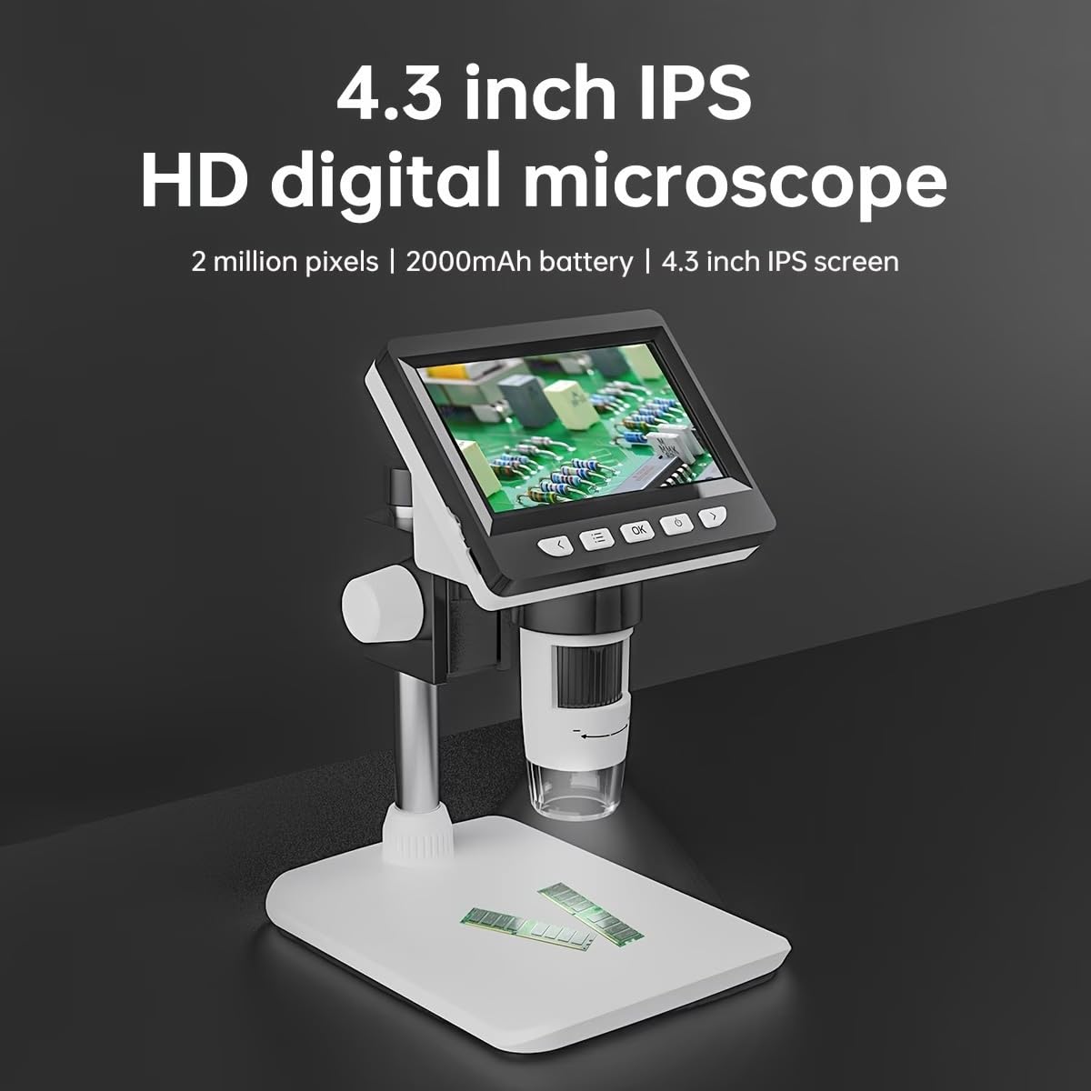 Jeweltech Digital Microscope 8LED 1080P 1000X Real Shot Rendering, Computer Microscope, Electron Biological Microscope