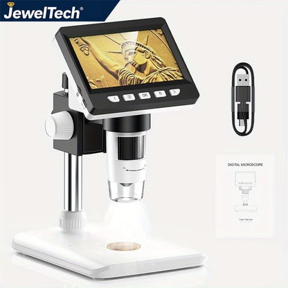 Jeweltech Digital Microscope 8LED 1080P 1000X Real Shot Rendering, Computer Microscope, Electron Biological Microscope
