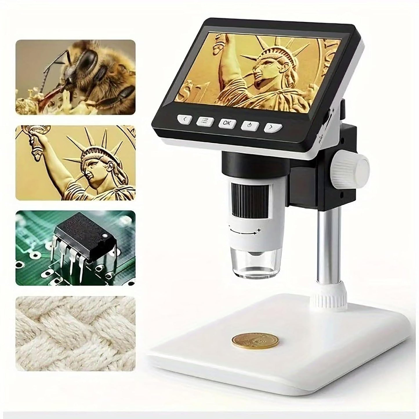 Jeweltech Digital Microscope 8LED 1080P 1000X Real Shot Rendering, Computer Microscope, Electron Biological Microscope