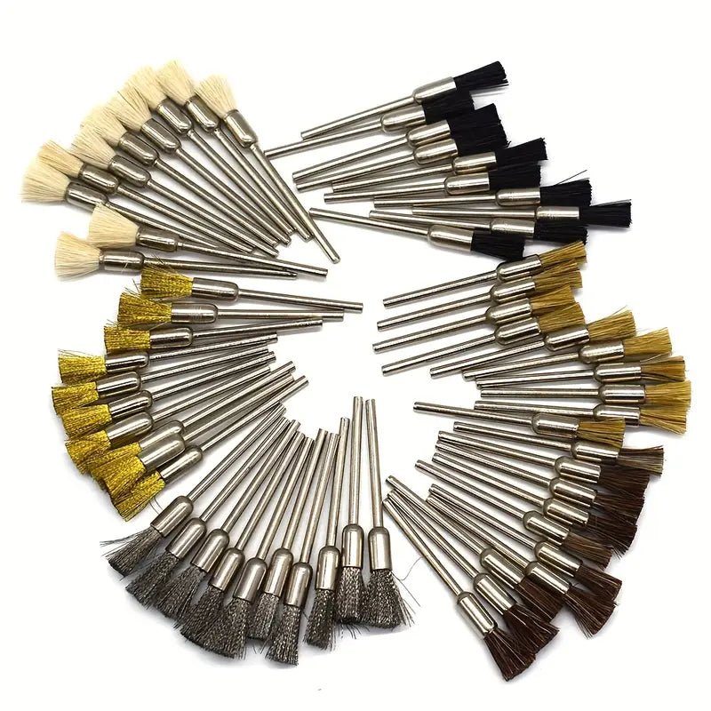 High-speed compatible brushes for polishing hard-to-reach surfaces