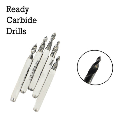 Carbide drill bit for precision stone setting and diamond drilling in jewelry work