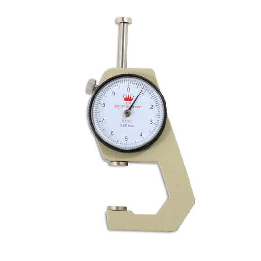 Jeweltech dial thickness gauge 0-20mm with analog needle dial for measuring jewelry, gemstones, pearls, and sheet thickness