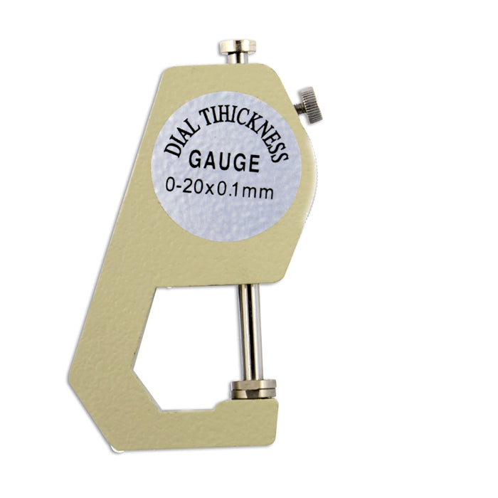 Back label of Jeweltech dial thickness gauge 0-20x0.1mm for precision measurement in jewelry making and repairing tools