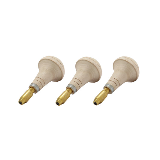 Wooden Chuck Handle Pack of 3 with Brass Fitting – 3" 