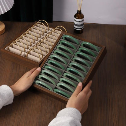 JEWELTECH Wooden Bangle Kada Display Tray, Grey, 20 Slot