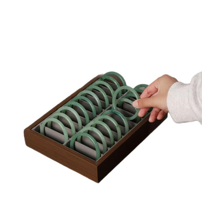 JEWELTECH Wooden Bangle Kada Display Tray, Grey, 20 Slot