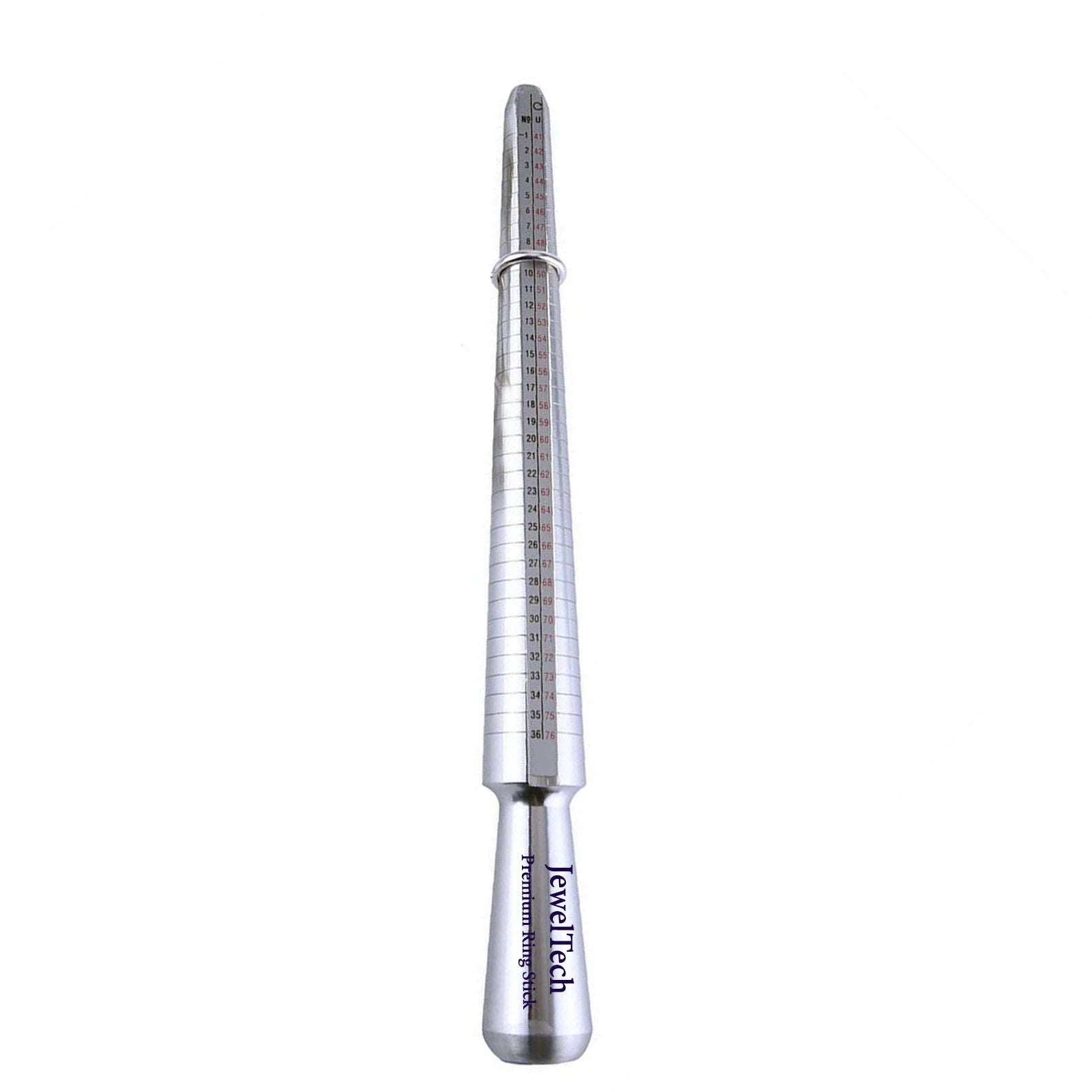 Jeweltech Ring Sizer Steel Stick No.1 to 36 – Professional Tool for Measuring Gold and Silver Rings