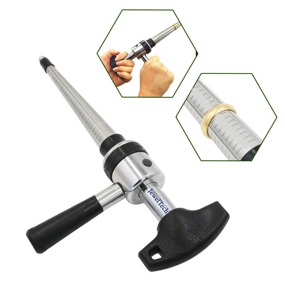 JewelTech ring stretcher tool showing size scale and precision marking