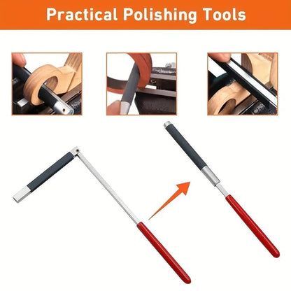 JEWELTECH Half-Circle Sandpaper Roller Set, 4-Piece Abrasive Sanding Hand Tool, Orange Plastic Clamps, for Jewelry Making, Woodworking, Craft Projects