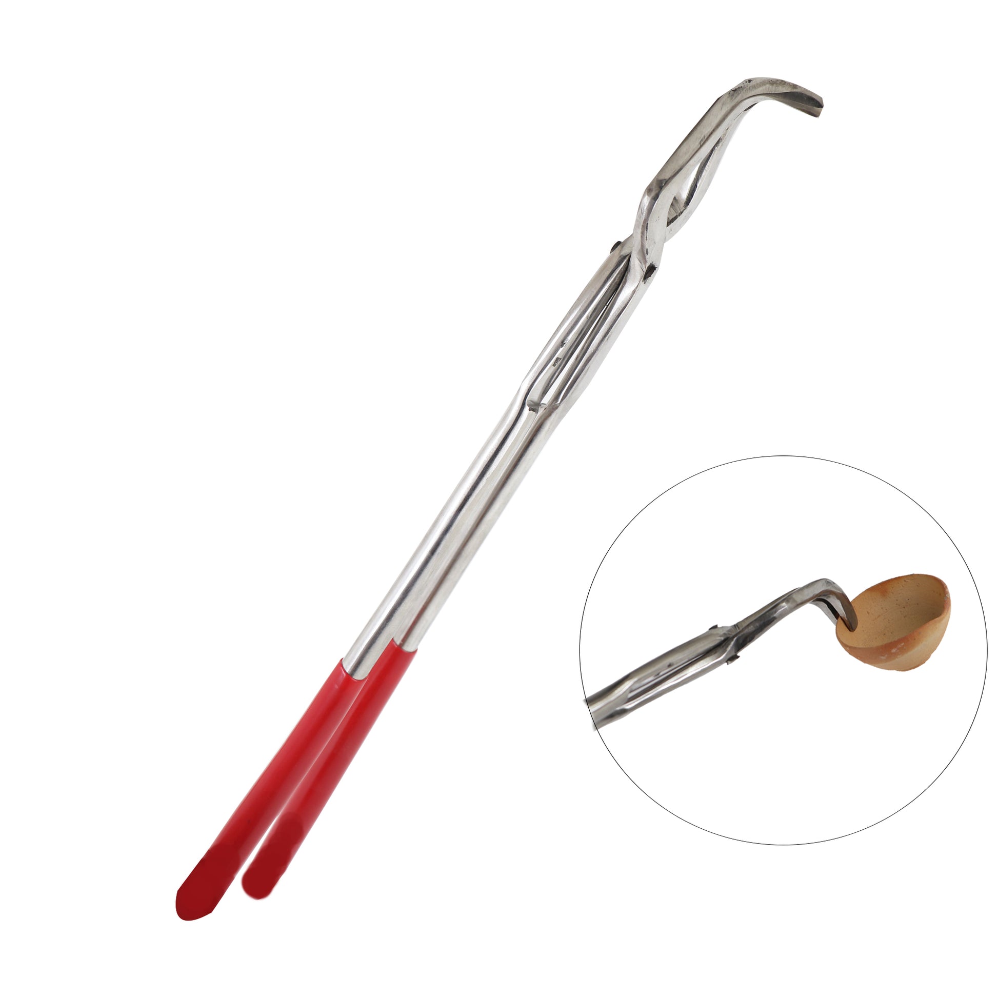 Jeweltech 16-Inch Stainless Steel Crucible Plier with Bent Mouth – Crucible Holding Sandasi for Gold Silver Melting Furnace