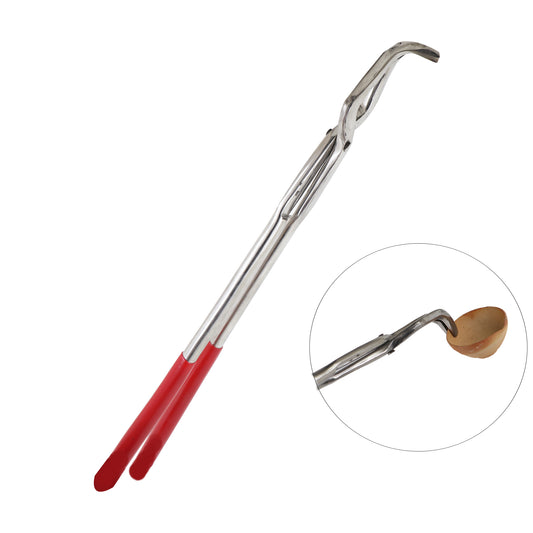 Jeweltech 16-Inch Stainless Steel Crucible Plier with Bent Mouth – Crucible Holding Sandasi for Gold Silver Melting Furnace