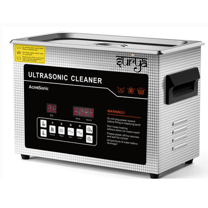 Surya Ultrasonic Machine 4L Cleaner with Auto Degas and Semi Waves Feature, Digital Timer and Heater, Professional 42kHz Retainer Denture and Jewelry Cleaner, Home Ultrasonic Cavitation Machine