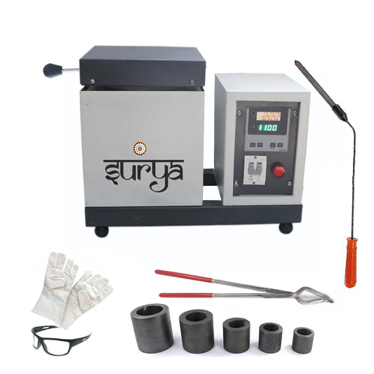 SURYA Melting Furnace 2Kg Capacity For Gold and Silver Jewellery-Capacity 2Kg, Volts 230v, Chamber/Element Size 5''X5'' (Color - Ivory,GreyHeavy Quality Model) Melting Machine