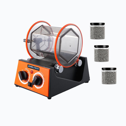 Jeweltech Jewellery Polishing Tumbler Machine 3Kg Capacity | Rotary Tumbling Machine for Cleaning, Burnishing & Polishing Gold, Silver, Artificial Jewellery, Coins & Metal Parts