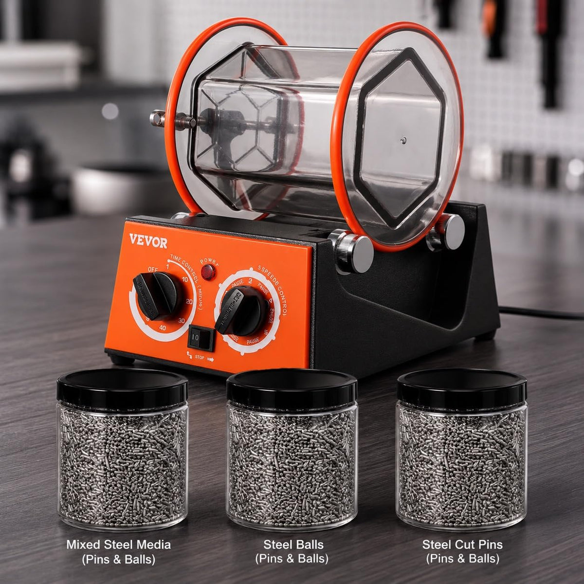 Jeweltech Jewellery Polishing Tumbler Machine 3Kg Capacity | Rotary Tumbling Machine for Cleaning, Burnishing & Polishing Gold, Silver, Artificial Jewellery, Coins & Metal Parts