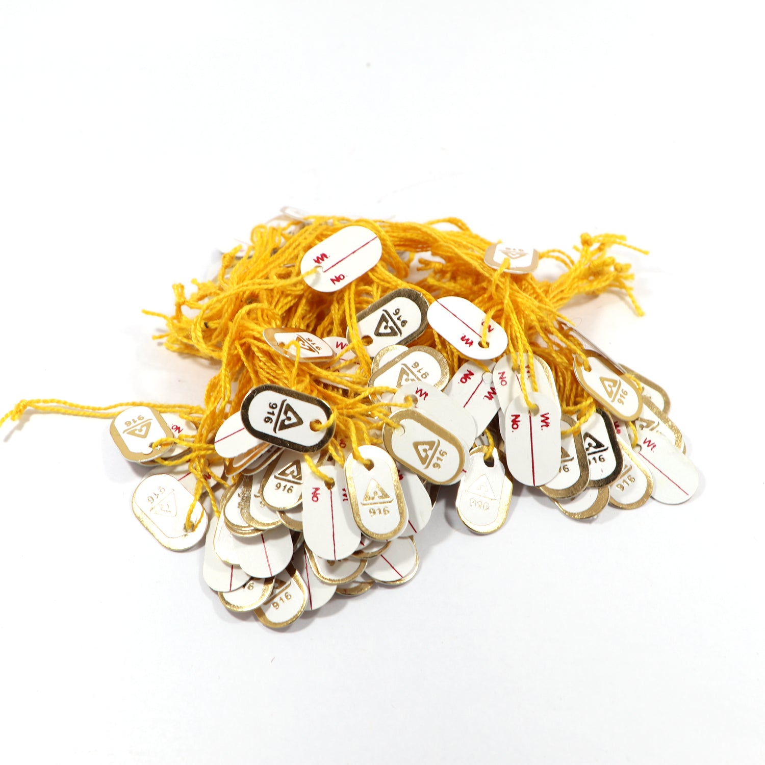 916 Hallmark Jewelry Tags (500 Tags) – Weight, Item Number & Purity Printed Tags