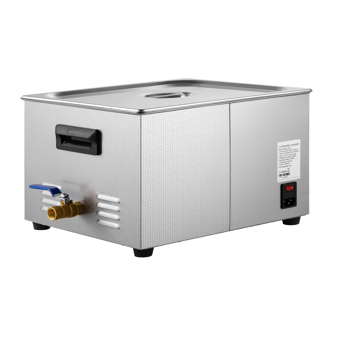 JEWELTECH 30L Ultrasonic Cleaner with Heater and Timer, 600W Stainless Steel Ultrasonic Cleaner Machine with Degas & Gentle Modes, Ultrasonic Parts Cleaner with Knob Control