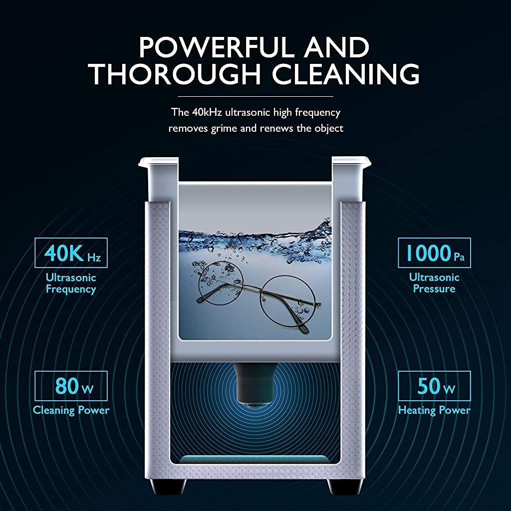 Jeweltech 2 Litre Ultrasonic Cleaner Sterilizer Machine with Water Heater & Time Control Auto Shut off for Dental Clinics/Optical/Jewellery Shop/Biology Labs