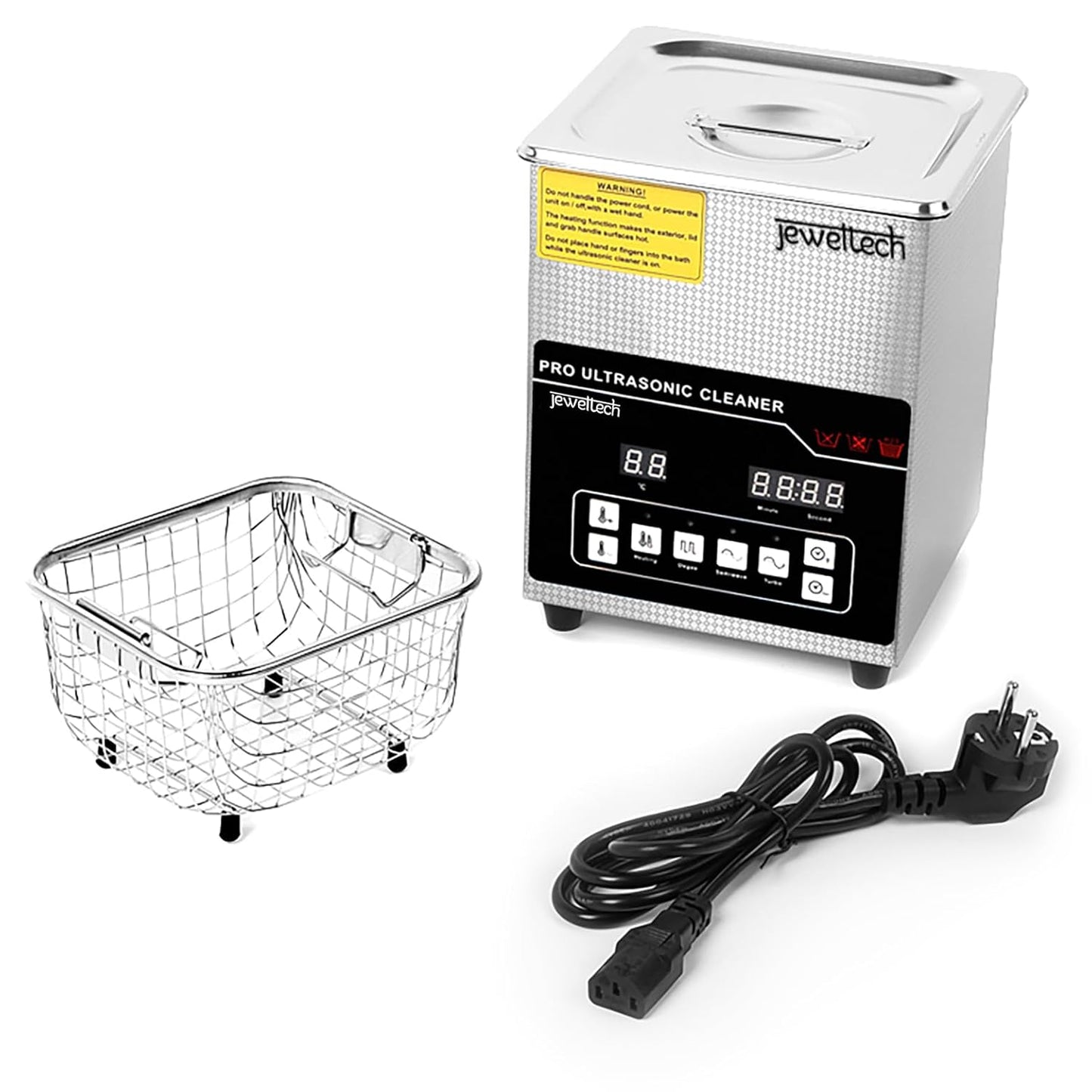 Jeweltech 2 Litre Ultrasonic Cleaner Sterilizer Machine with Water Heater & Time Control Auto Shut off for Dental Clinics/Optical/Jewellery Shop/Biology Labs