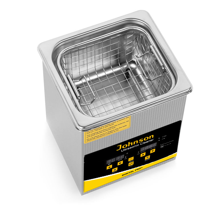 Ultrasonic cleaner removing grime from dentures and retainers

