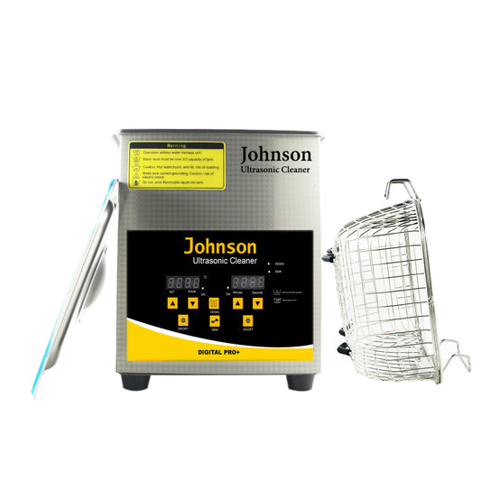 Johnson Ultrasonic Cleaner 2L – Digital Pro+ 42kHz Jewelry, Dental & Watch Cleaning Machine with Heater & Timer | Stainless Steel Ultrasonic Cavitation Cleaner