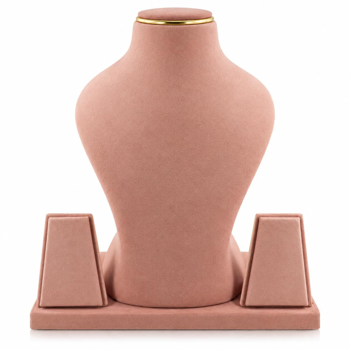 JewelTech rose pink velvet jewellery display stand with necklace bust and earring holders
