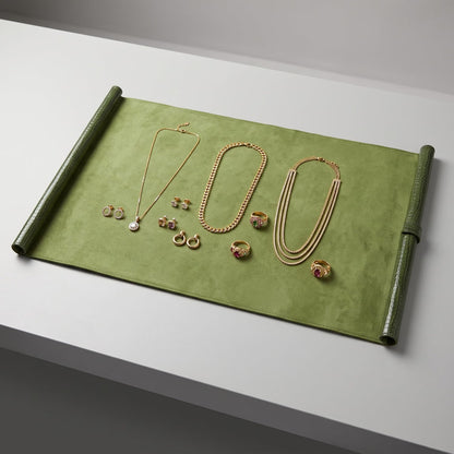 Velvet jewellery display mat for home jewellery presentation