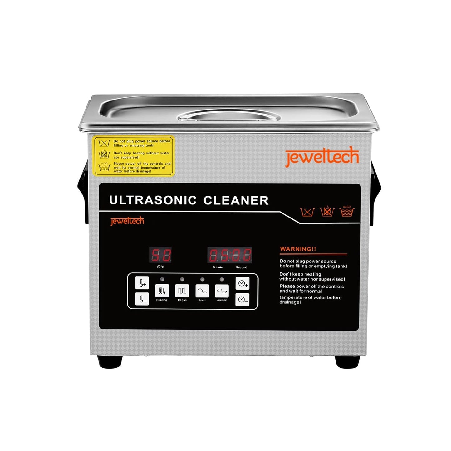 Jeweltech 3L Ultrasonic Cleaner Machine with Heater, Digital Timer, DEGAS & Semi-Wave | 42kHz Stainless Steel Ultrasonic Bath for Jewelry Dental Lab Optical & Electronic Cleaning