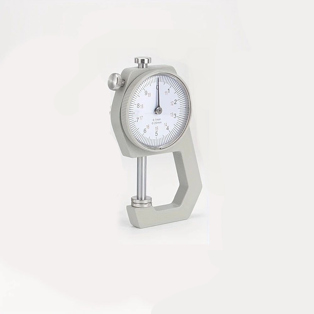 Analog dial thickness gauge for measuring jewelry, leather, and metal sheets (0–20mm)