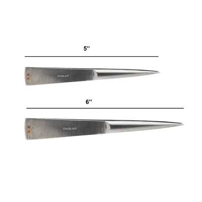 Artisan-crafted stainless steel chimti available in 5 inch and 6 inch sizes