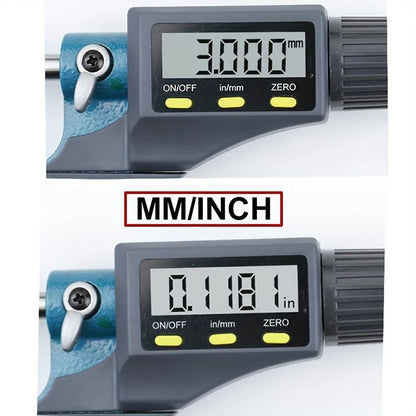Micrometer with dual-mode reading in mm and inch for jewelry and precision tools