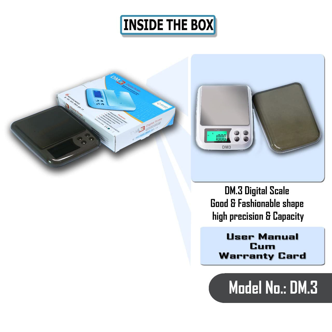 DM3 1kg digital jewelry scale for diamond and gemstone weighing applications

