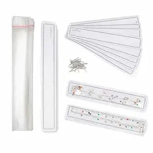 JEWELTECH Payal Anklet Packing Pouch Set – 100 Sets | 1.5" x 11.5" Clear Self-Seal Pouches + 100 Display Cards + 400 Clips | Professional Jewelry Packaging Kit for Anklets & Bracelets