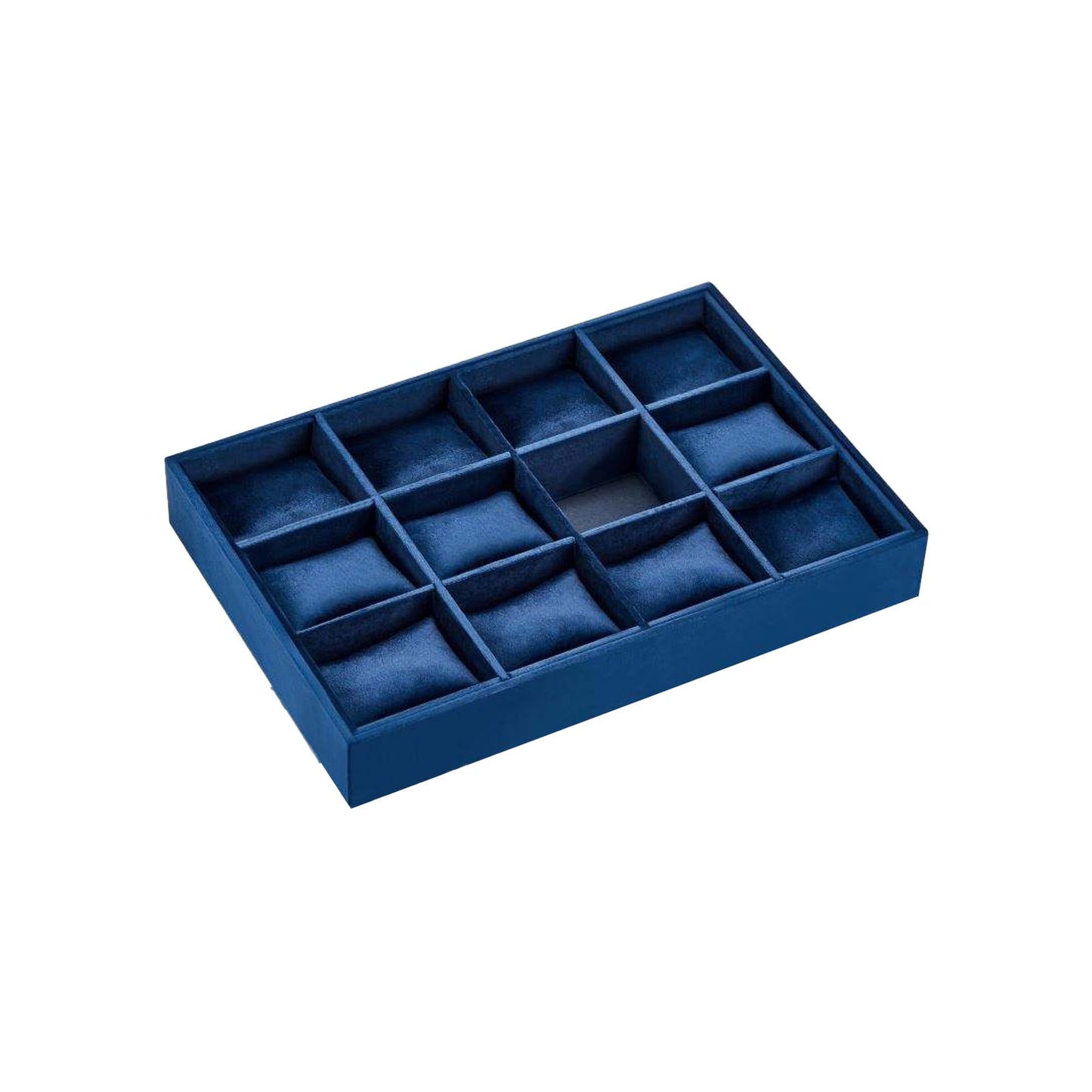 Jeweltech 12 Compartment Bangle Display Tray, Navy Velvet Kada Bracelet Organizer 35x24cm, Jewelry Showcase Presentation Stand for Retail Store and Boutique Display