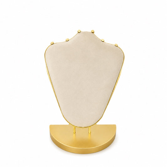 Jeweltech Wing-Shaped Necklace Display Stand, Wood Frame with Teal Velvet Panel, Jewelry Bust Holder for Necklaces and Chains, Shop and Photoshoot Use
