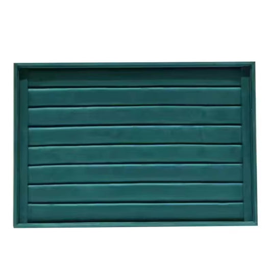 Jeweltech Green Velvet Ring Organizer Tray, Wave Slot Design 35x24cm, Ring Display Tray for Rings and Studs, Retail Counter and Home Storage Use