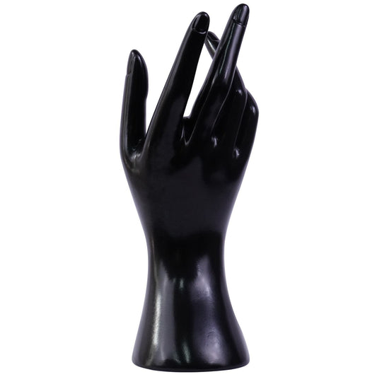Jeweltech Black Resin Hand-Shaped Ring and Bracelet Display Stand, Elegant Hand Pose Jewelry Holder for Shop Counter and Photoshoot Use